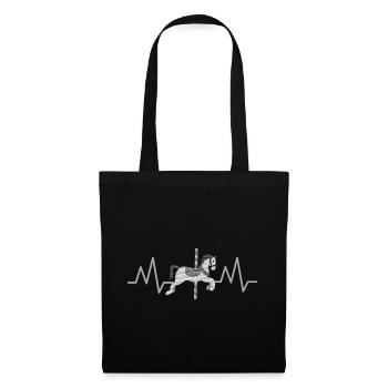 Carousel Horse Heart Monitor - Horse Lovers - Stoffbeutel - Schwarz - Vorne