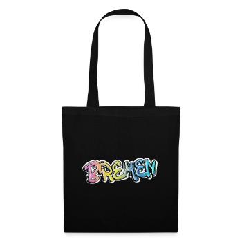 Brême Allemagne Ville Graffiti Pulvérisateur - Sac en tissu - noir - Devant