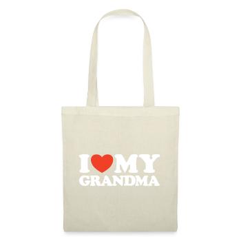 J’adore ma chemise cœur de grand-mère - Sac en tissu - nature - Devant