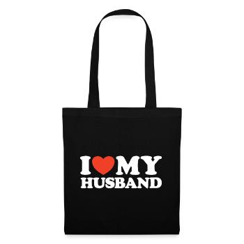 I love my husband heart shirt - Tote Bag - black - Front