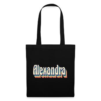 Alexandra t-shirt rétro vintage t-shirt cadeau - Sac en tissu - noir - Devant