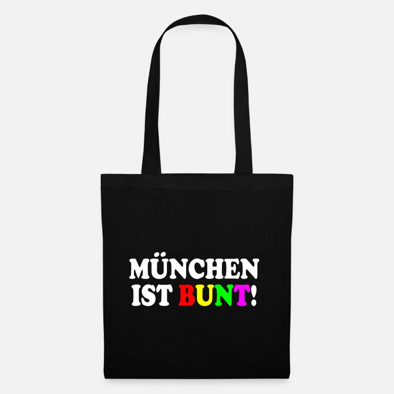 München ist bunt - Stoffbeutel - Schwarz