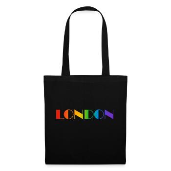 London rainbow text LGBTQ pride - Tote Bag - black - Front
