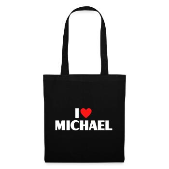 I love Michael Red Heart Romantic Name Fan - Tote Bag - black - Front
