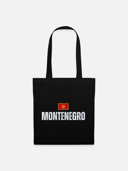 Flagge Montenegros, ich liebe Montenegro - Stoffbeutel - Schwarz