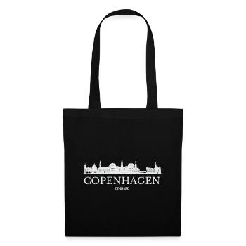 Skyline von Kopenhagen, ich liebe Kopenhagen - Stoffbeutel - Schwarz - Vorne
