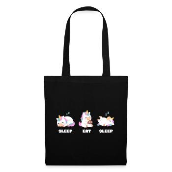 Sleep Eat Sleep – Humorous Kawaii Unicorn Adorned - Tote Bag - black - Front