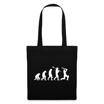Cricket Evolution Silhouette Joueur Sport Drôle - Sac en tissu - noir - Devant