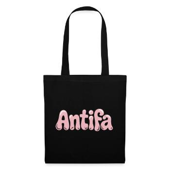 Antifa – Antifaschistisches Merch - Stoffbeutel - Schwarz - Vorne