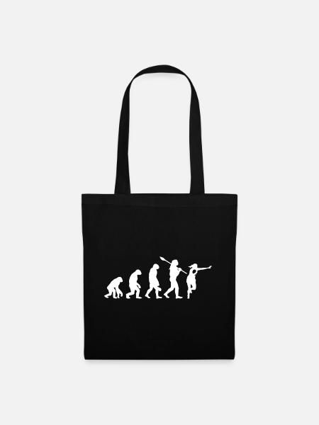 Evolution des Mannes Rugbyspieler-Silhouette - Stoffbeutel - Schwarz