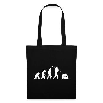 Evolution des Yoga Lustiges Namaste-Yoga-Geschenk - Stoffbeutel - Schwarz - Vorne