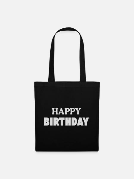 Happy Birthday - Stoffbeutel - Schwarz