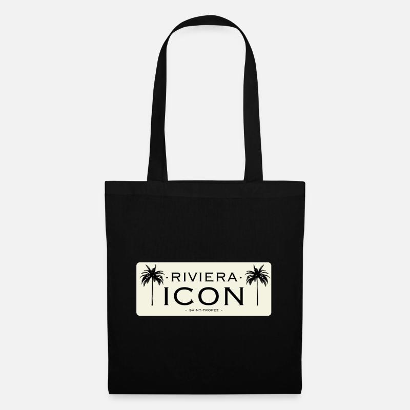 Riviera-Symbol Logo Schwarz Beige - Stoffbeutel - Schwarz
