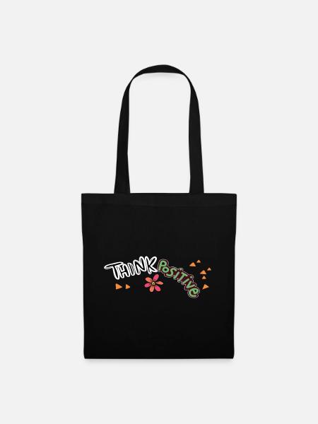 Think Positive - Stoffbeutel - Schwarz