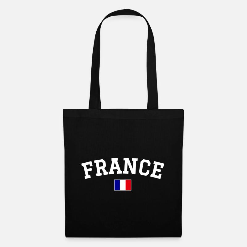 France Flagge Design Weiss - Stoffbeutel - Schwarz
