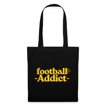 Football Addict Yellow Typography - Tote Bag - black - Front