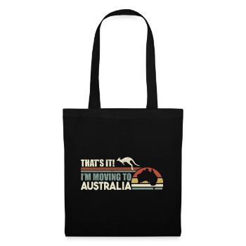 Australien Ich ziehe zu Australien Tourismus - Stoffbeutel - Schwarz - Vorne