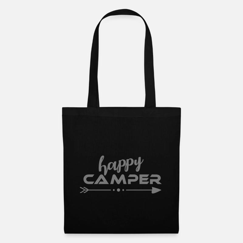 Happy Camper - Stoffbeutel - Schwarz