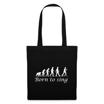Cadeau Karaoké: Chanteur de l'évolution né pour chanter - Sac en tissu - noir - Devant