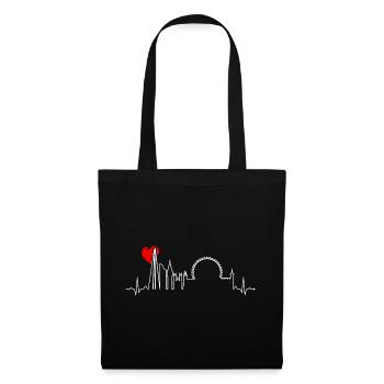 Urban Skyline Heartbeat - Tote Bag - black - Front