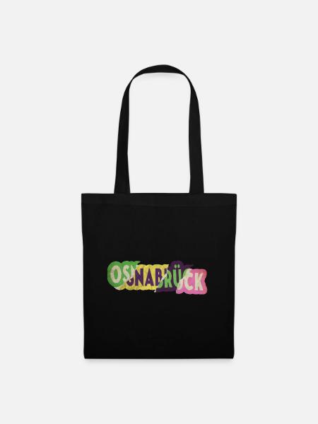 Osnabrück Deutschland Stadt Schrift Punk Retro - Stoffbeutel - Schwarz