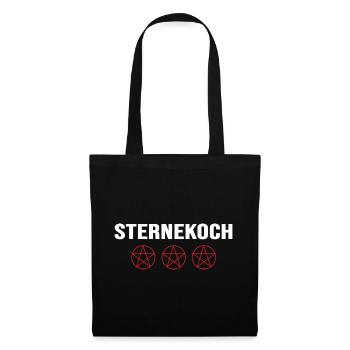 Hobbykoch Sternekoch Pentagram Kochbuch Küchenchef - Stoffbeutel - Schwarz - Vorne