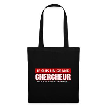 je suis un grand chercheur - Sac en tissu - noir - Devant