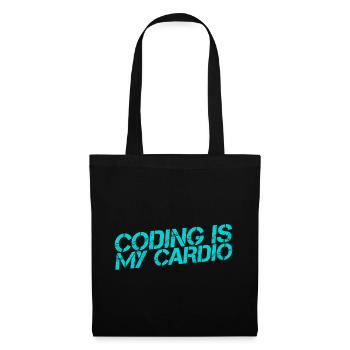 Coding Is My Cardio 3 - Stoffbeutel - Schwarz - Vorne