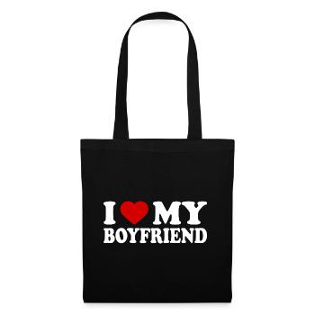 I love my boyfriend - Stoffbeutel - Schwarz - Vorne