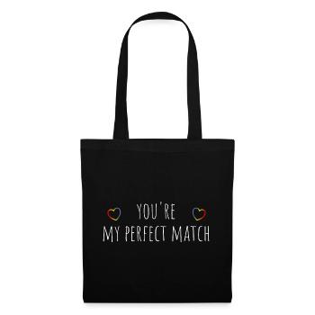 Chemise noire arc-en-ciel You’re My Perfect Match - Sac en tissu - noir - Devant