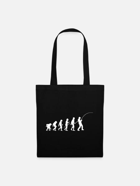 Evolution Angler Silhouette - Stoffbeutel - Schwarz