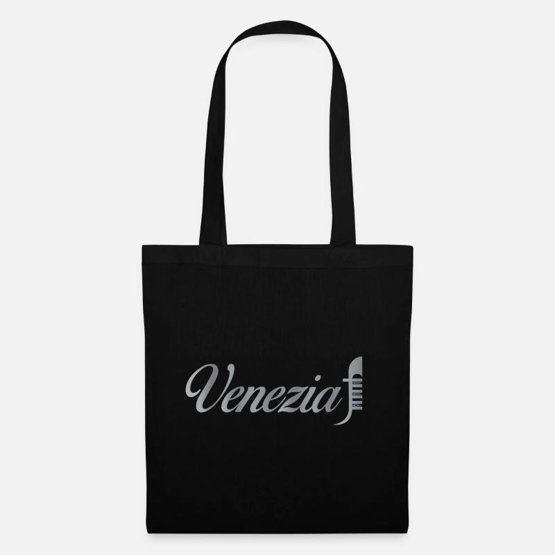 Venezia Schriftzug Metallic - Stoffbeutel - Schwarz