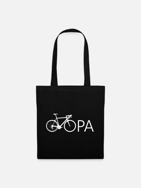 Opa fährt Fahrrad - Stoffbeutel - Schwarz
