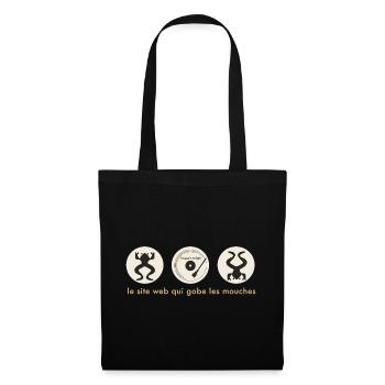 Grenouille DJ Cercle Badge - Sac en tissu - noir - Devant
