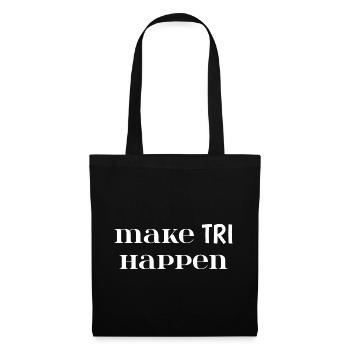 Mach TRI möglich. Triathlon-Geschenk - Stoffbeutel - Schwarz - Vorne