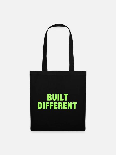 Built Different Neon Tee - Stoffbeutel - Schwarz