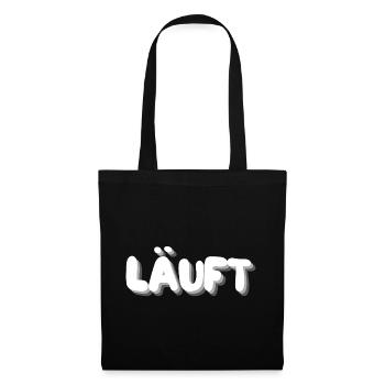 läuft - Stoffbeutel - Schwarz - Vorne