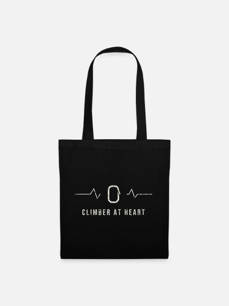 Climber At Heart Heartbeat - Stoffbeutel - Schwarz