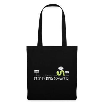 Keep Inching Forward Wurm Motivation Inchworm Humo - Stoffbeutel - Schwarz - Vorne