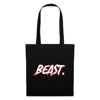 Beast Graffiti Brush Texte - Sac en tissu - noir - Devant