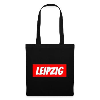 LEIPZIG Geschenk - Stoffbeutel - Schwarz - Vorne