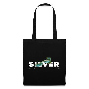 Silberner Arowana Monster Fischhüter - Stoffbeutel - Schwarz - Vorne