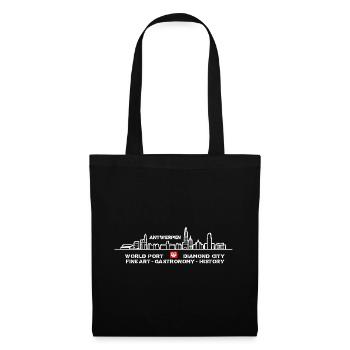 Handelsstadt Antwerpen und Skyline der Kunststadt - Stoffbeutel - Schwarz - Vorne