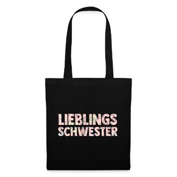 Geschwister Familie Schwestern Schwester - Stoffbeutel - Schwarz - Vorne