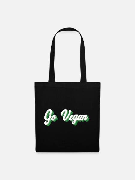 Go Vegan - Stoffbeutel - Schwarz