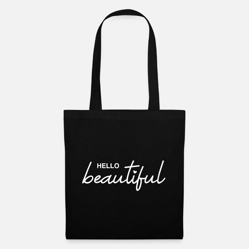 Hello beautiful - Stoffbeutel - Schwarz