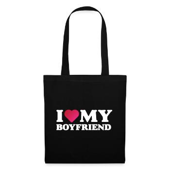 J’aime mon petit ami - Sac en tissu - noir - Devant