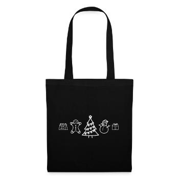 Handdrawn Christmas Doodles - Tote Bag - black - Front