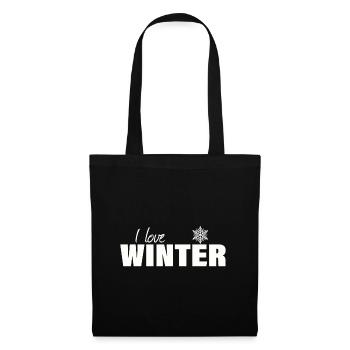 I LOVE WINTER - Stoffbeutel - Schwarz - Vorne