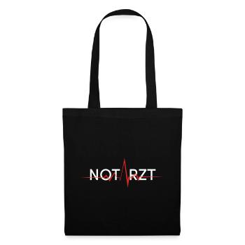 notarzt schriftzug rettung doc w - Stoffbeutel - Schwarz - Vorne